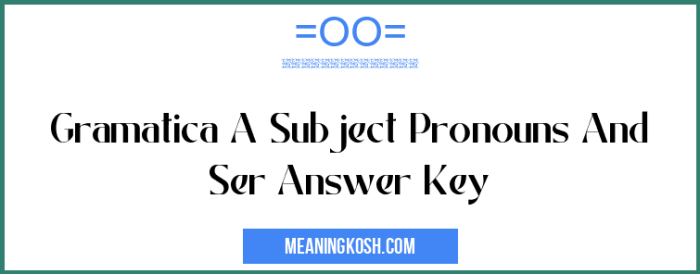 Gramatica c subject pronouns and ser answer key