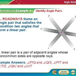 Name an angle or angle pair that satisfies each condition